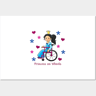 Princess On Wheels (Black Hair) Posters and Art